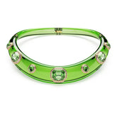 Dulcis Choker Mixed cuts, Green, Gold-tone plated